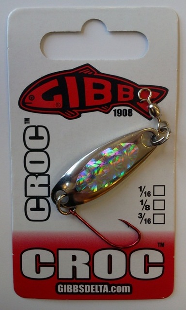 CROC Blinker Silver Hex - CROC Blinker von Gibbs Delta! Blinker der Serie CROC sind super Kunstköder für das Angeln auf Raubfische wie Hecht, Seeforelle, Bachforelle, Regenbogenforelle, Rapfen, Barsch, Döbel, Aitel, Saibling, Äsche. Es gibt die Blinker von Gibbs Delta mit verschiedenen Gewichten. Diese CROC Blinker von Gibbs Delta gehören zu den besten Kunstköder mit Schuppenbild. Sie sind ideal zum Spinnfischen im Uferbereich, oder zum Spinnangeln vom Angelboot aus.